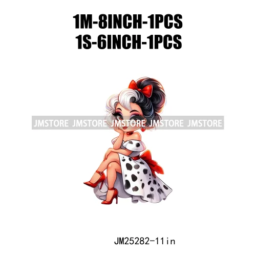 Cartoon Washable Halloween Princess Evil Queen Girls Printing Designs DTF Iron On Transfers Stickers Ready To Press For Textil