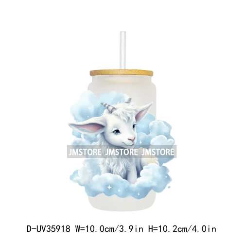 Dreamy Sleeping Baby Animals UV Sticker Decals For Libbey Cold Cups Mugs Tumbler Transfer Stickers Waterproof Top Quality Prints