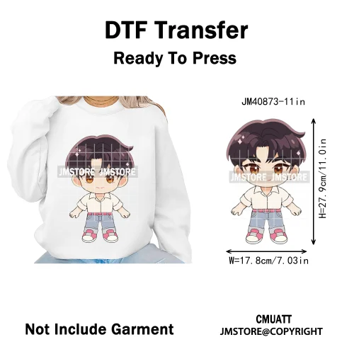 Cartoon Girl Group Boy Band Music Fans Anime Lover Soda Pop Iron on DTF Washable Transfers Stickers Ready to Press for T-shirts