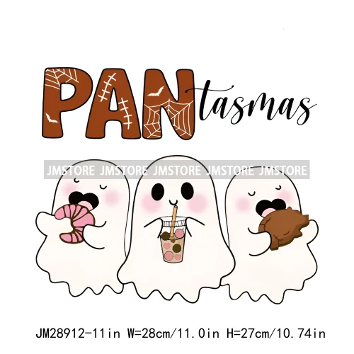 Funny Mexico Ghost Conchas Cucuys Halloween Pan Tasmas Coffee Decals Iron On DTF Transfer Stickers Ready To Press For Sweatshirt