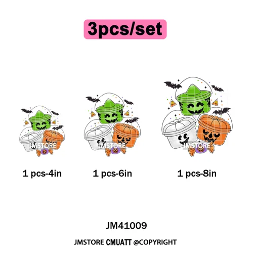 Cute Iridescent Ghost Girly Halloween Coquette Spooky Vibes Iron on Washable DTF Transfers Stickers Ready to Press for Clothing