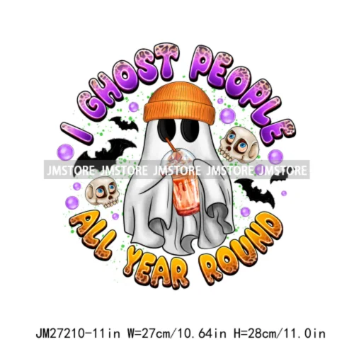 Sweet Spooky Ice Cream Season Ghost Boo Halloween Creepy People Trick Or Treat Candy DTF Iron On Transfers Stickers For T-shirts