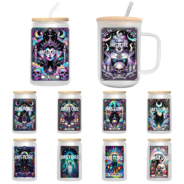 The Witch Tarot Card UV DTF Transfer Stickers Decals For Libbey Cold Cups Mugs Tumbler Waterproof Custom Labels Horror Character