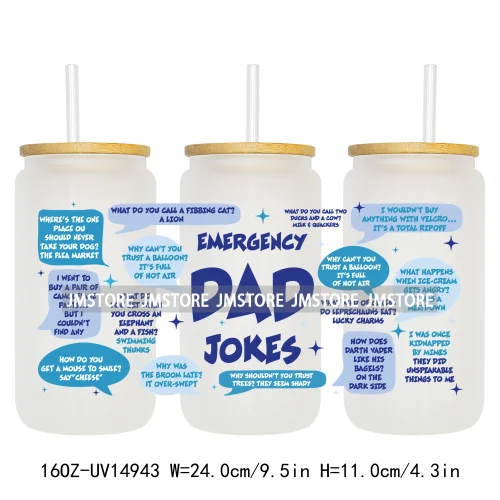 Dad Daily Affirmations Father's Day 16OZ UV DTF Cup Wrap Ready To Apply Waterproof Transfer Sticker For Libbey Glass Can Tumbler