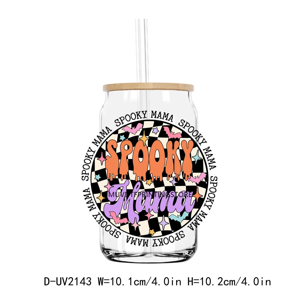 Spooky Mama Mini Halloween Season UV DTF Transfers Stickers Decals For Libbey Cold Cups Mugs Tumbler Waterproof DIY Craft