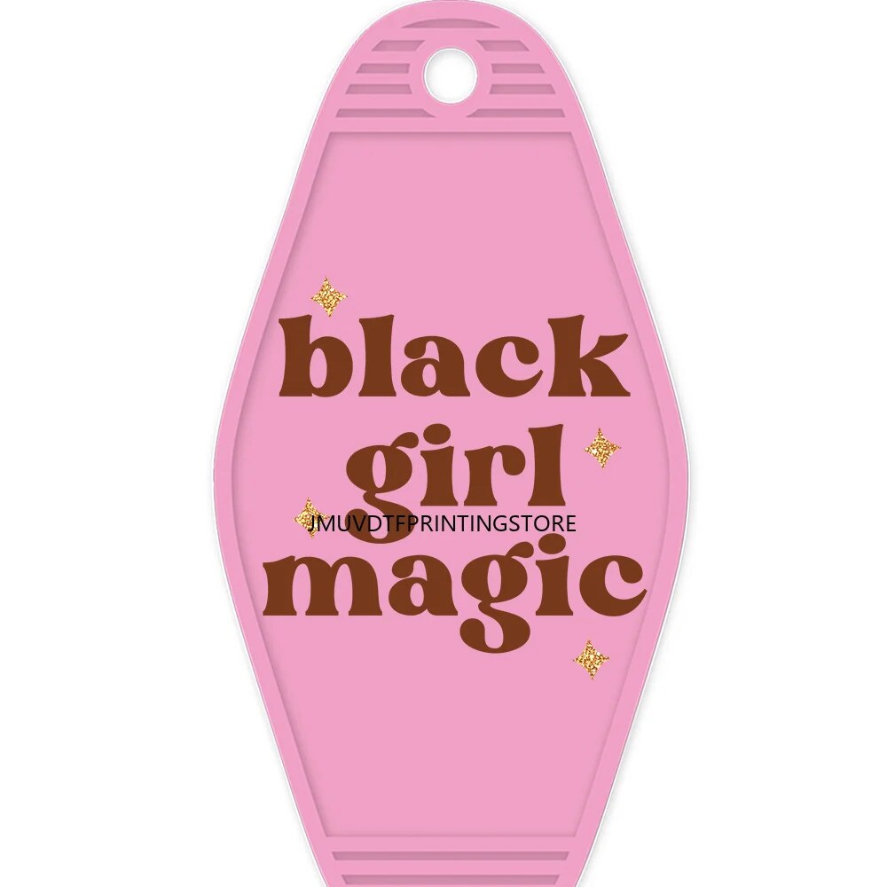 Hustle Black Girl High Quality WaterProof UV DTF Sticker For Motel Hotel Keychian Afro Girl Coffee