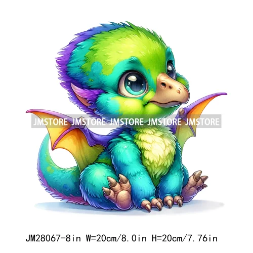 Colorful Dinosaur Baby Animal Thermal Printing Iron On DTF Transfer Stickers Ready To Press For Clothes