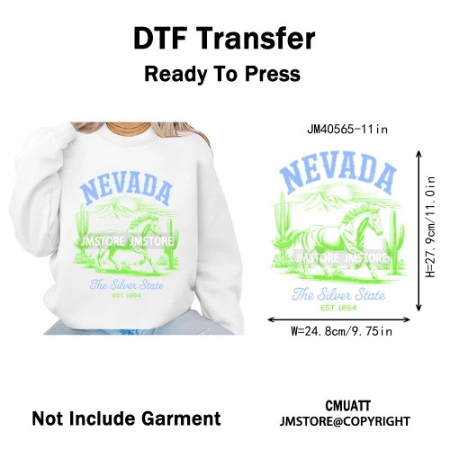 Funny US States Slogan Vacation Scenic Citycape Landmark Iron on DTF Washable Transfers Stickers Ready to Press for Textile Bags
