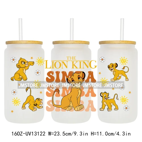 Cartoon Lion Magic King UV DTF Wraps Transfer Sticker Selfadhesive Waterproof High Quality For 16OZ Libbey Glass Can Tumbler