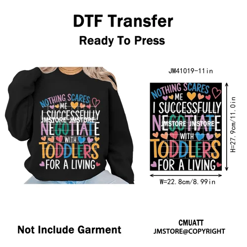 Daycare Teacher Life Inspire Love School Childcare Quotes Iron on Washable DTF Transfer Stickers Ready to Press for T-shirts Bag