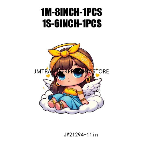 Cute Baby Angel Concha Valentine Kids Lovely Iron On DTF Transfers Printing Stickers Ready To Press For Hoodies