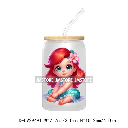 Cute Cartoon Baby Girls Kids Characters UV DTF Transfer Stickers Decals For Libbey Cold Cups Mugs Tumbler Princess Mouse Friends