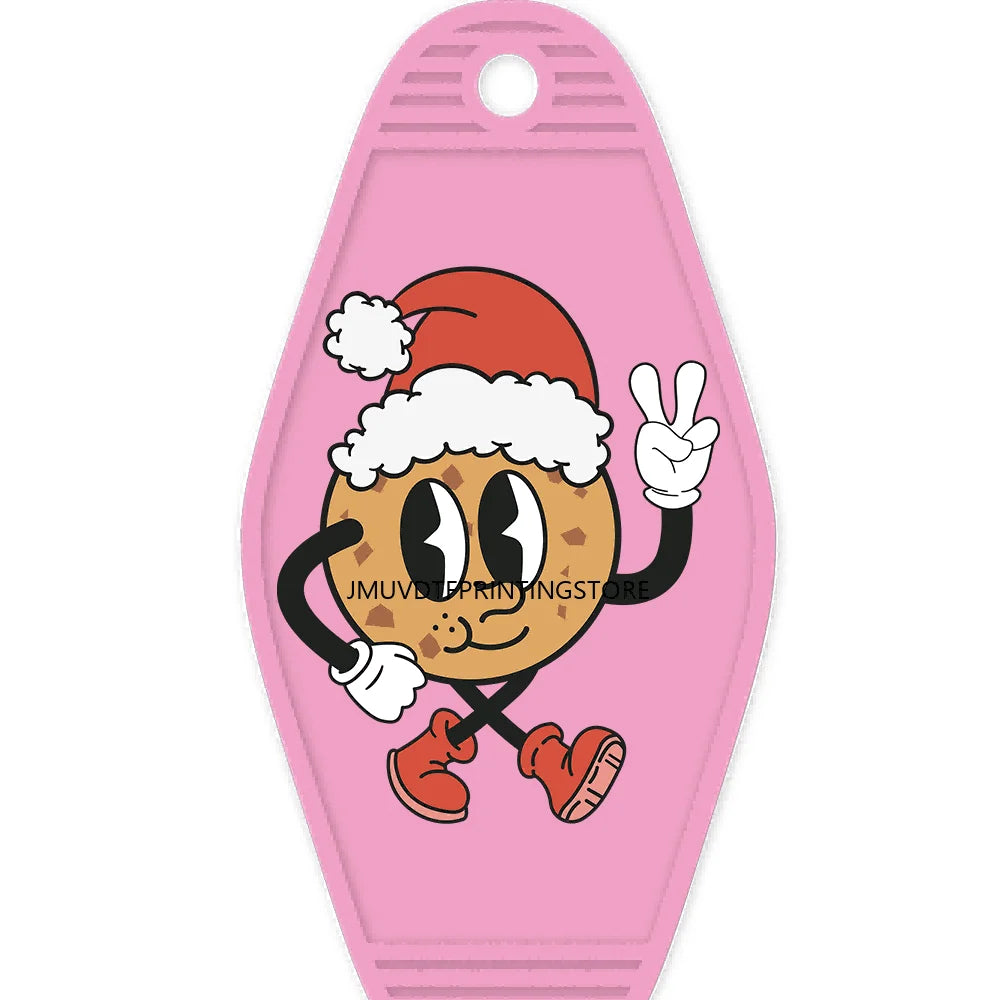 Christmas Mama Santa Claus High Quality WaterProof UV DTF Sticker For Motel Hotel Keychain ot Cocoa Season