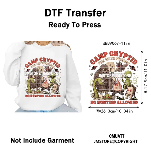 Spooky Scary Vibes Cartoon Halloween Ghost Designs Iron on DTF Washable Heat Transfers Stickers Ready to Press for Textile Bags