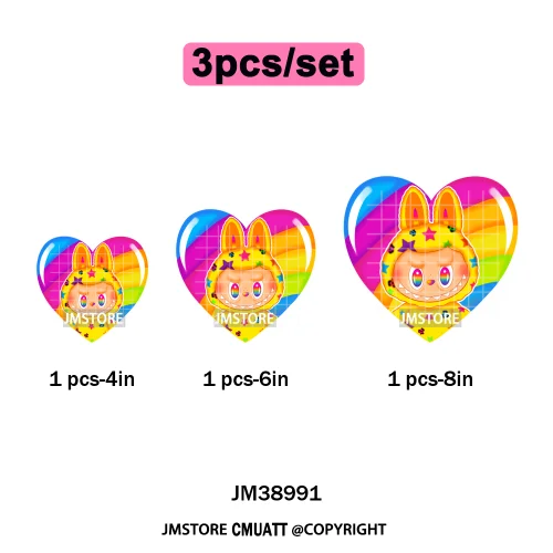 Coquette Bow Monster Doll Drinking Soda Bottle Thermal Printing Iron on DTF Washable Transfer Sticker Ready to Press for Clothes