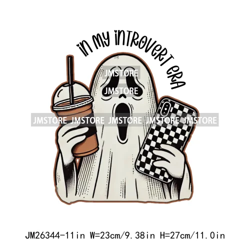 Funny Halloween Ghost Boogie Trick Or Treat Stay Spooky Printing Design DTF Iron On Transfer Stickers Ready To Press For Clothes