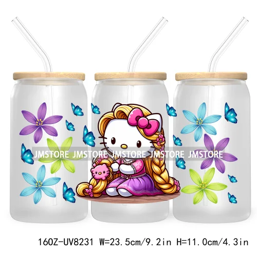 Best Friends Princess Coquette Bow UV DTF Sticker For 16OZ Libbey Glass Cup Can Wrap Transfer Stickers Custom Label Logo Cartoon