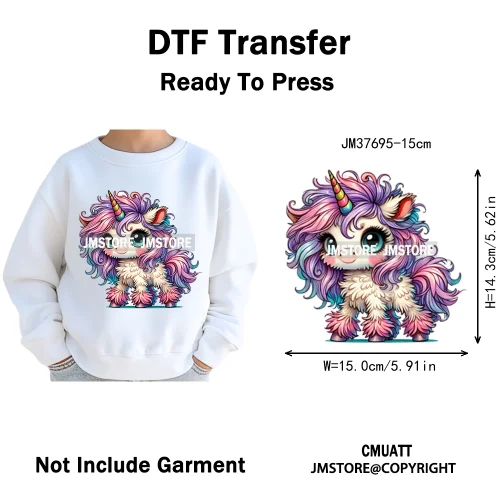 15cm 5.9in Kid Cute Silly Baby Pet Animal Iron On DTF Heat Transfer Sticker For Clothes Vinyl Thermal Washable T-Shirts Decals