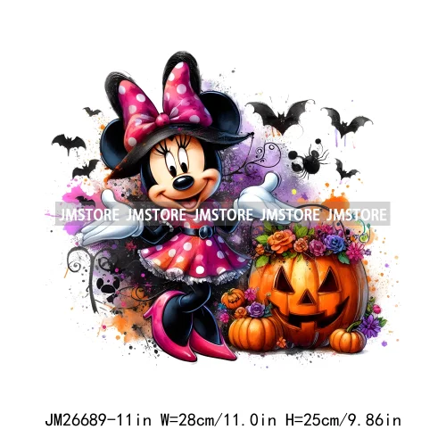 Wholesale Cartoon Character Pumpkin Halloween Scary Vibes Thermal Logo DTF Iron On Transfer Stickers Ready To Press For Clothing