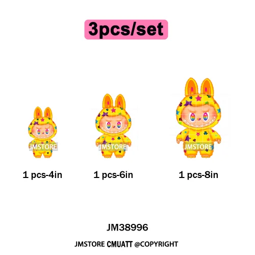 Colorful Monster Keychain Doll Character Designs Iron on DTF Washable Heat Transfers Stickers Ready to Press for T-shrits Bags