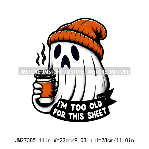 Funny Happy Death Watch Scary Movie Boo Ghost Halloween Vibes Thermal Logos DTF Iron On Heat Press Transfer Stickers For Clothes