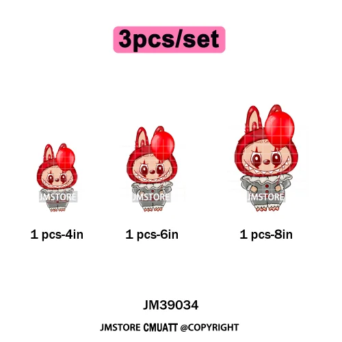 Horror Movie Character Cartoon Dolls Halloween Printing Iron on DTF Washable Transfers Stickers Ready to Press for Clothes Bags
