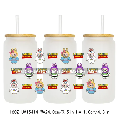 Hot Sale Cute Cartoon Monsters UV DTF Wraps Transfer Sticker DIY Custom Prints High Quality For 16OZ Libbey Glass Can Tumbler