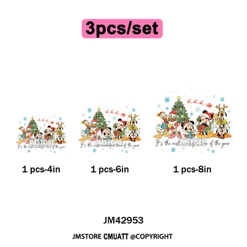 Cartoon Holiday Mouse Gingerbread Baking Christmas Tis The Season Iron on DTF Heat Transfers Stickers Ready to Press for Clothes