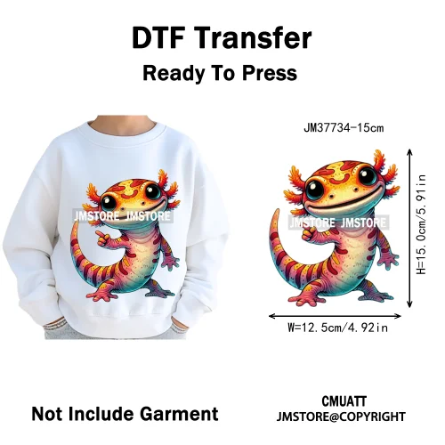 15cm 5.9in Kids Size Funny Pets Lovers Playful Panda Lion Chameleon Animal Iron on DTF Transfer Stickers Ready to Press for Bag