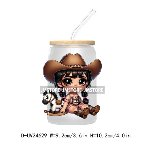 Cowgirl Mexican Baby UV DTF Transfer Stickers Decals For Libbey Glass Cold Cups Mugs Tumbler Custom Waterproof DIY Labels Rose