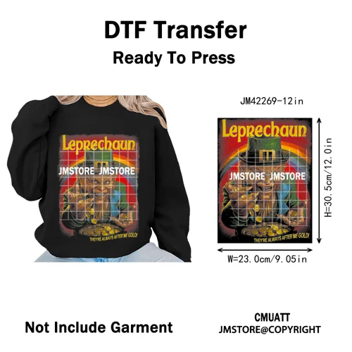 Horror Characters Halftone Movie Shows Scary Halloween Vibes Iron on DTF Washable Transfers Stickers Ready to Press for Clothing