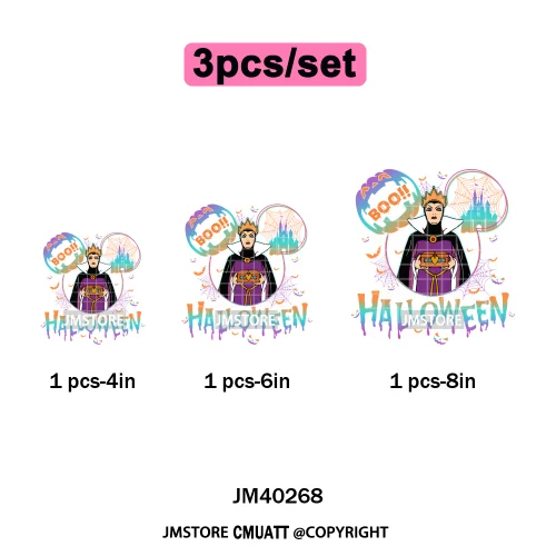 Waiting For Halloween Coquette Bad Girls Friends Wicty Logos Iron on DTF Washable Transfers Stickers Ready to Press for Clothing