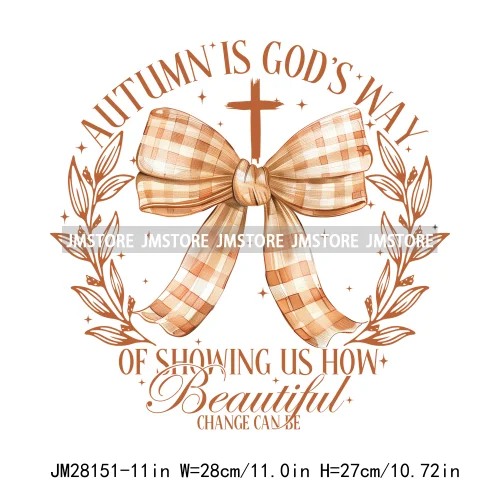 Pumpkin Season Autumn Coquette Bow Girly Cozy Fall Vibes Decals DTF Iron On Transfers Stickers Ready To Press For Hoodies Bags