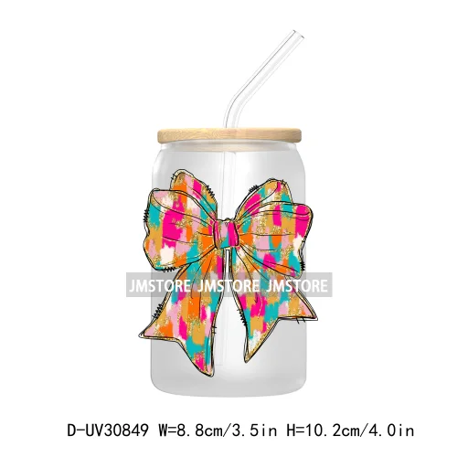 Christmas Pencil Tree Gift For Teacher UV DTF Transfer Stickers Decals For Libbey Cold Cups Mugs Tumbler Waterproof Coquette Bow