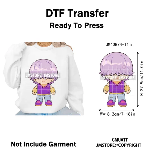 Cartoon Girl Group Boy Band Music Fans Anime Lover Soda Pop Iron on DTF Washable Transfers Stickers Ready to Press for T-shirts