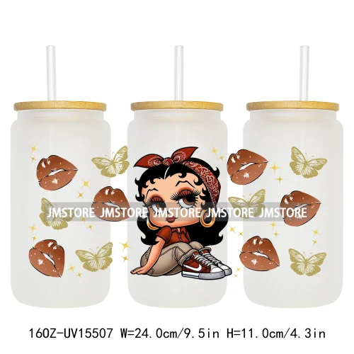 Trendy Cartoon Friends Coffee 16OZ UV DTF Cup Wraps Ready To Apply Waterproof Transfer Stickers For Libbey Glass Can Tumbler
