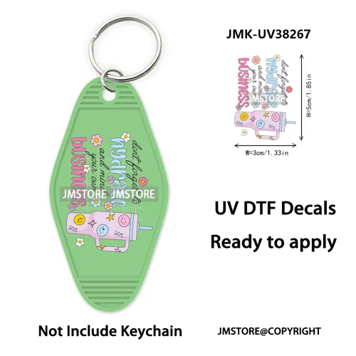 Bookish Journal Coquette Bow Flowers Heart UV DTF Motel Keychain Decal Ready To Ship Transfer Stickers Prints For Hotel Keychain