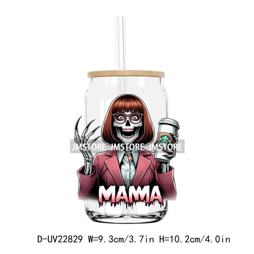 Horror Characters Mama Mother Halloween UV DTF Transfer Stickers Decals For Libbey Cold Cups Mugs Tumbler Waterproof DIY Craft