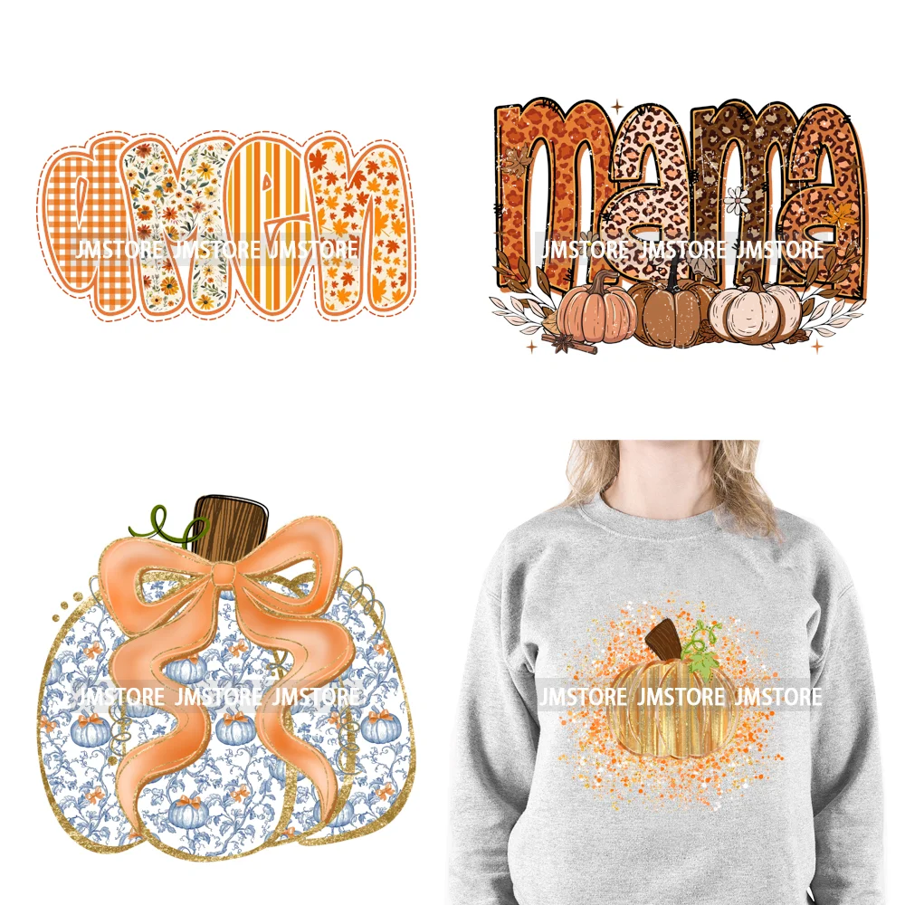 Coquette Preppy Fall Leopard Mama Floral Amen Autumn Pumpkin Season Iron on DTF Transfers Stickers Ready to Press for Textile