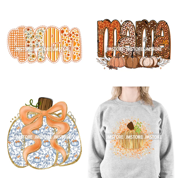 Coquette Preppy Fall Leopard Mama Floral Amen Autumn Pumpkin Season Iron on DTF Transfers Stickers Ready to Press for Textile