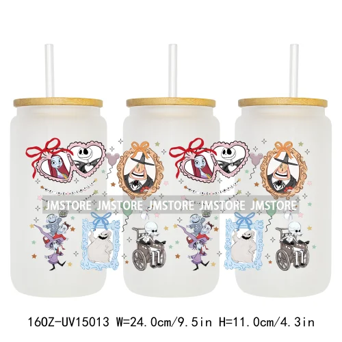 Magical Mirror Cartoon Coquette Bow 16OZ UV DTF Cup Wraps Ready To Apply Waterproof Transfer Stickers For Libbey Glass Can Mugs