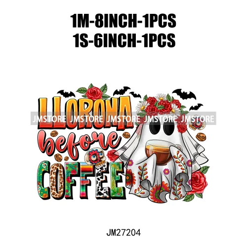 Spanish Espooky Vibes Latina Pantasmas Mexican Halloween Conchas Cucuys Aqui Espantan DTF Iron On Transfers Stickers For Hoodies