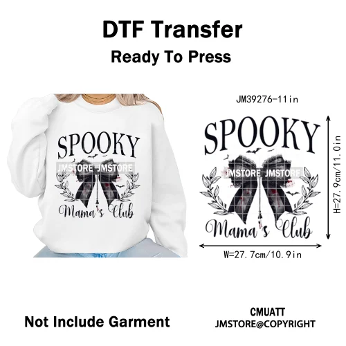 Witchy Goose Howday Pumpkin Boo Ghost Spooky Season Coquette Halloween Iron on DTF Transfers Stickers Ready to Press for Clothes