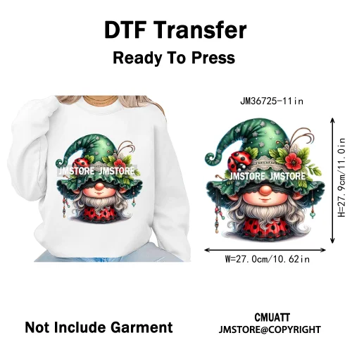 Spooky Scary Witch Girly Animal Flower Strawberry Gnomes Iron on DTF Washable Transfers Stickers Ready to Press for Hoodies Bags