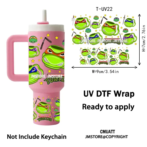 Trendy Cartoon Movies UV DTF Mini Tumbler Keychain Wraps Ready To Press High Quality Wraps UV Stickers for Tumbler Keychain