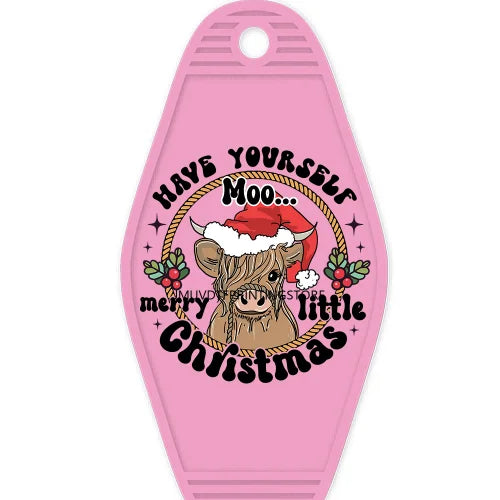 Howdy Christmas High Quality WaterProof UV DTF Sticker For Motel Hotel Keychain Making Spirits Bright Snowman