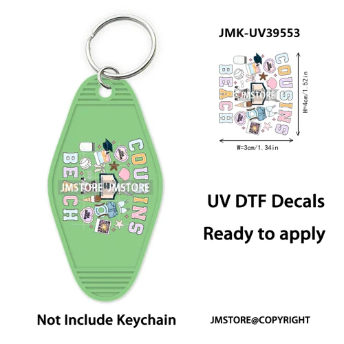 Season Reading Bookish Affirmation UV DTF Motel Keychain Decal Ready To Ship Custom Transfer Stickers Prints For Hotel Keychain