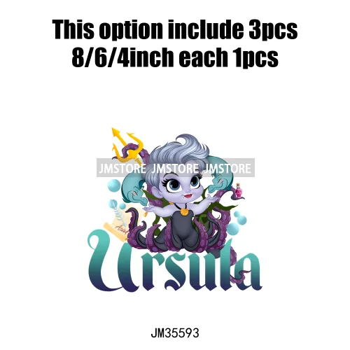 Colorful In My Era Wicked Cartoon Princess Evil Queen Washable Iron on DTF Transfers Stickers Diy Ready to Press for Sweatshirts