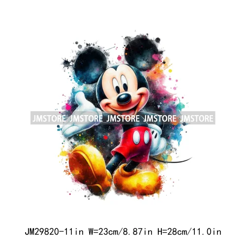 Colorful Splashing Cartoon Characters Friends Printing Iron On DTF Transfers Stickers Ready To Press For Sweatshirt Bags