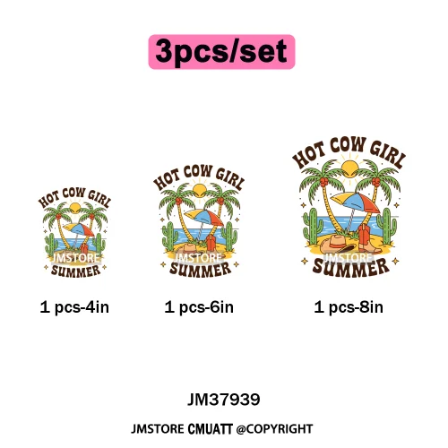 Funny Summer Quotes Sunset Palm Trees Beach Vacation Vibes Washable Iron on DTF Transfer Sticker Ready to Press for Textile Bags